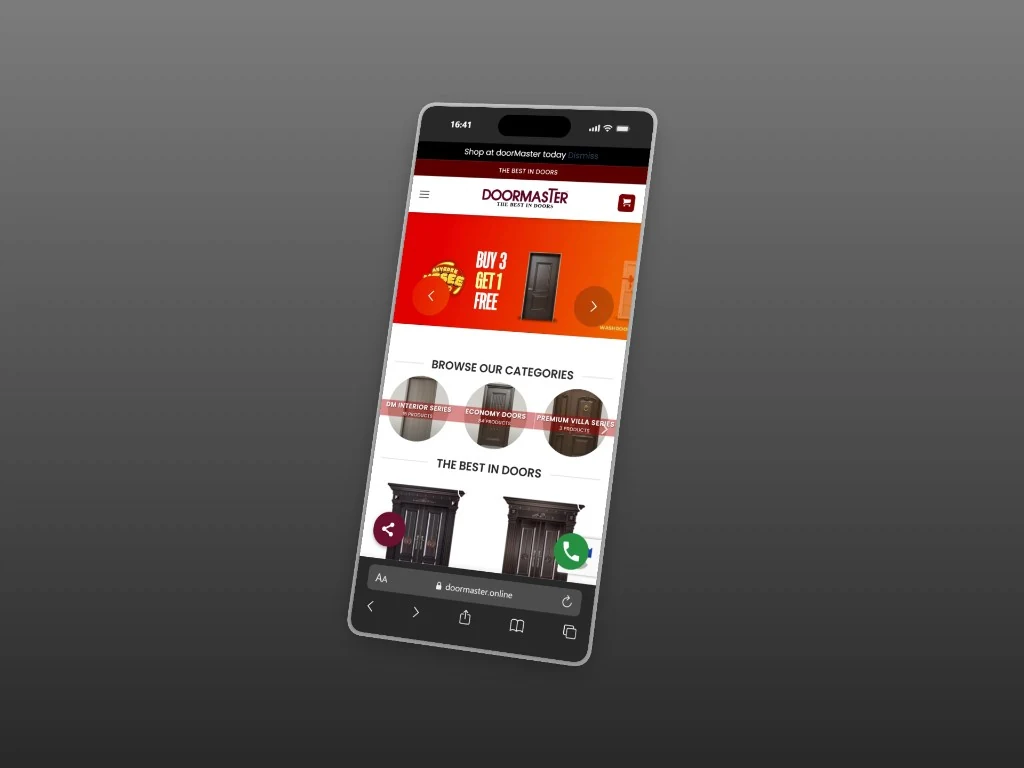 DoorMaster mobile homepage