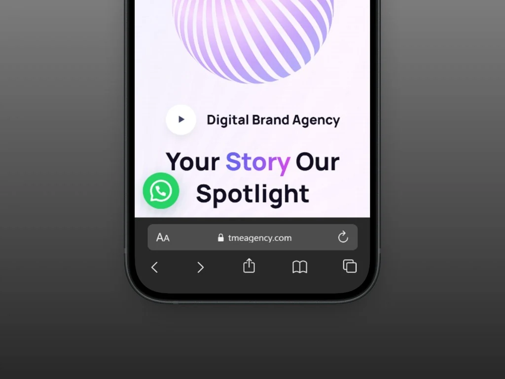 TME Agency mobile homepage